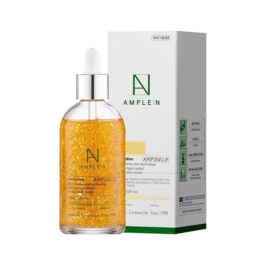 Tinh chất vàng AMPLE:N 24K Gold Shot Ampoule 100ml tăng đàn hồi chống lão hóa
