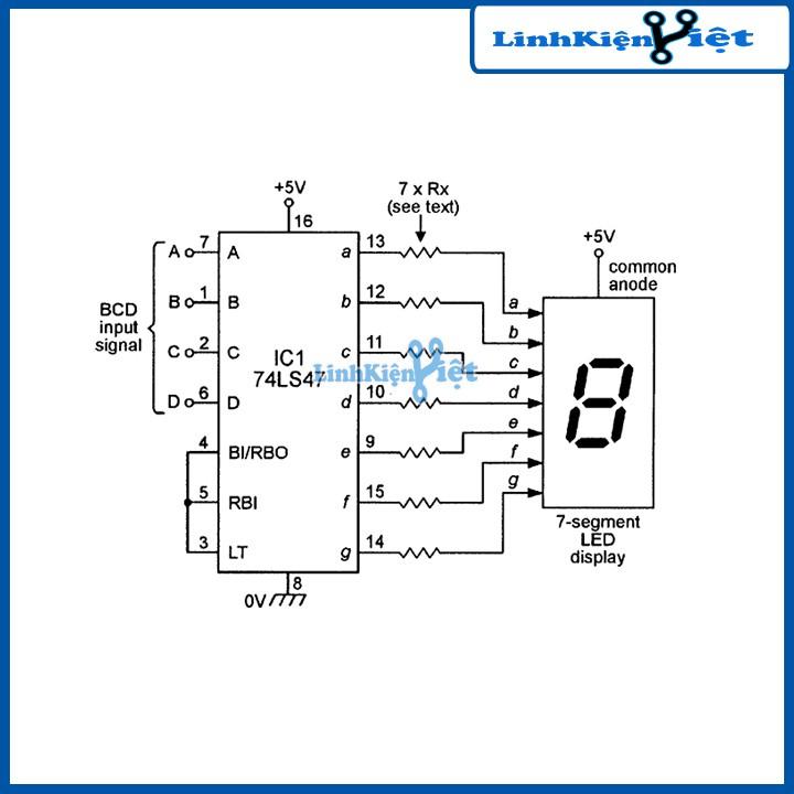 74LS47 BCD to 7-segment Decoder/Driver DIP16