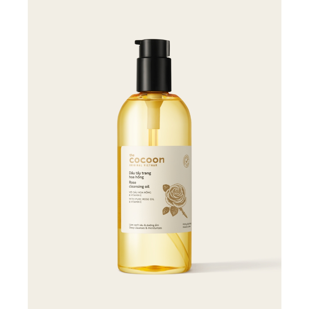 Dầu tẩy trang hoa hồng Cocoon 310ml tẩy sạch lớp makeup &amp; dưỡng ẩm thuần chay