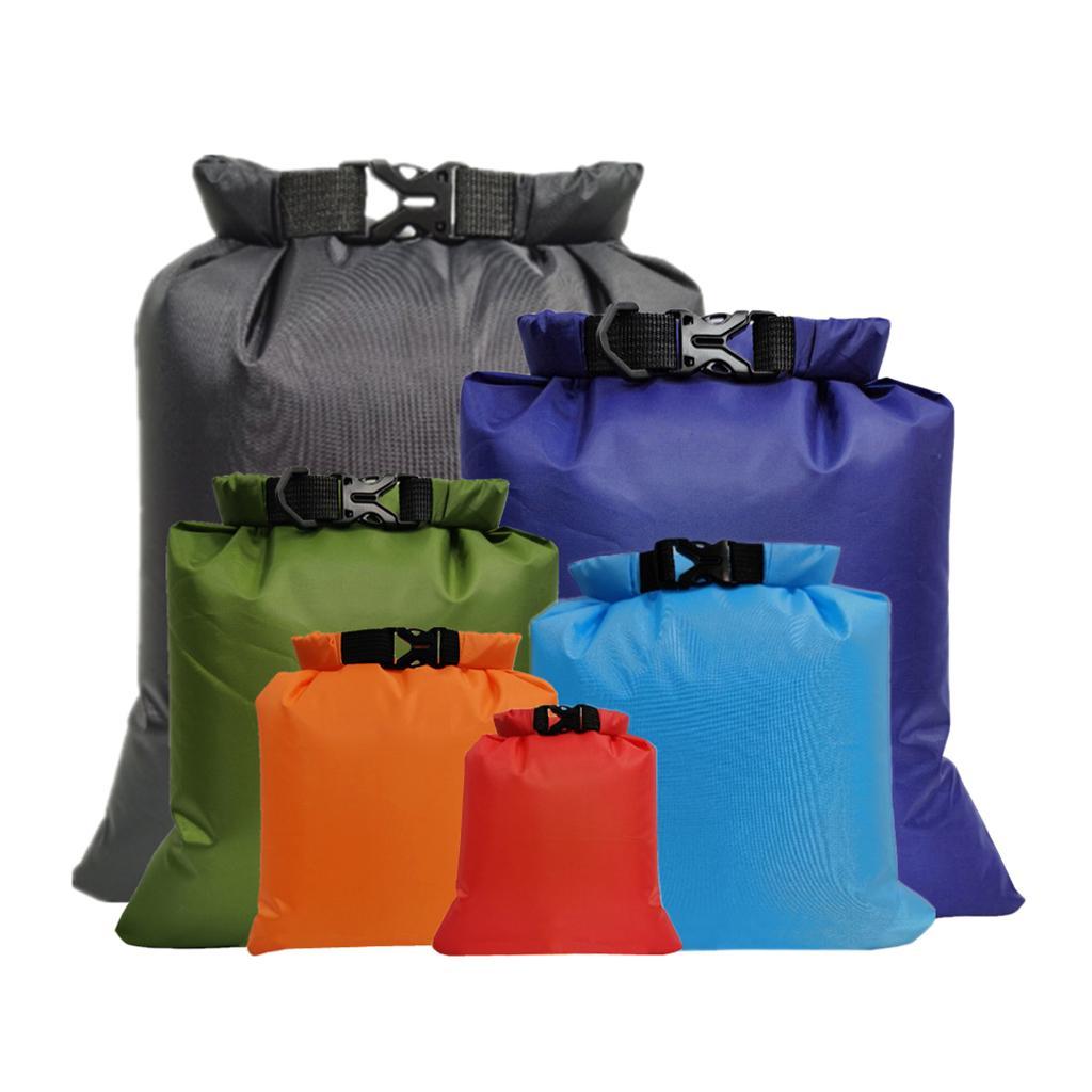 2x 6 Pcs WaterProof Dry Bags, Polyester Dry Sack, Muti-size Canoe Boat Dry Bags Set for Kayaking Camping Hiking