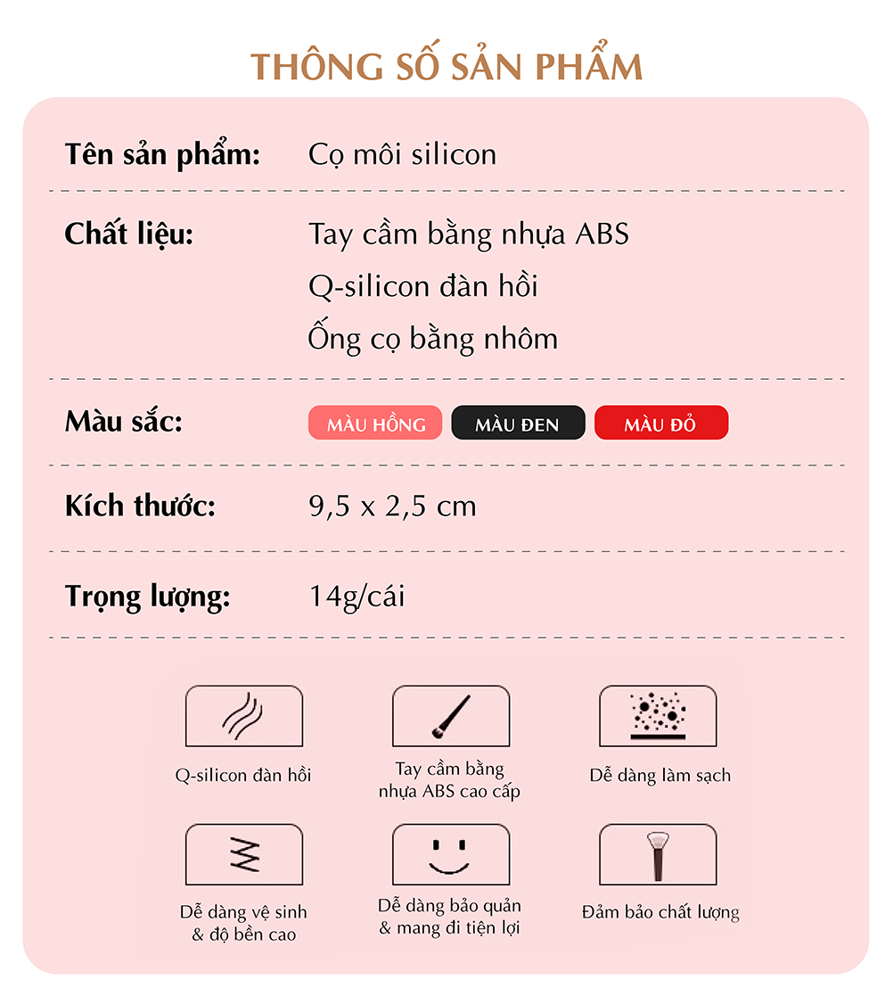 Cọ Trang Điểm Môi Đầu Silicon Thương Hiệu Keilei - Cho Màu Tự Nhiên &amp; Không Nhòe &amp; Gọn Nhẹ Tiện Dụng