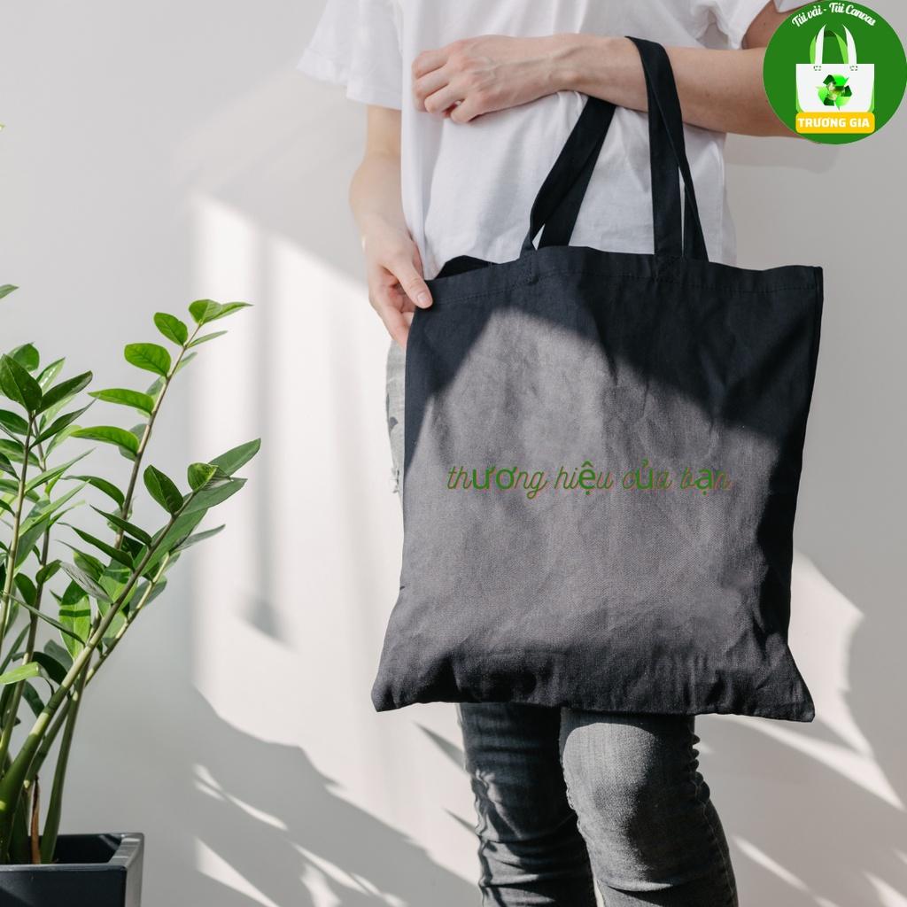 Túi vải Canvas màu đen Trương Gia Túi Vải - Túi Canvas in logo theo yêu cầu kích thước 20x22cm Mini