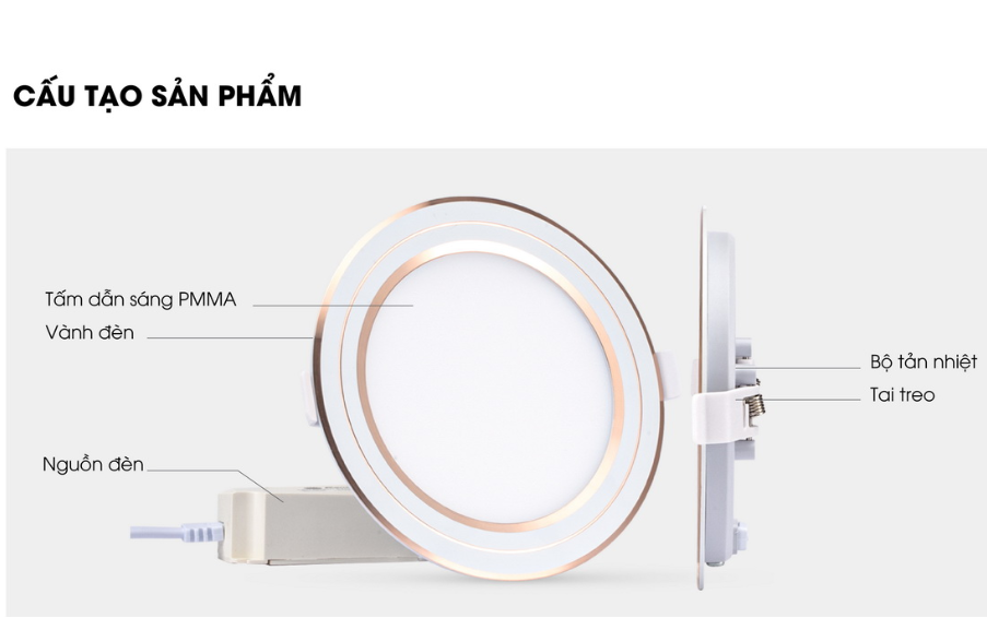 Đèn LED âm trần Rạng Đông Panel tròn Đổi màu 90/7W Model: PT05 ĐM 90/7W Sử dụng chip LED Hàn Quốc chất lượng cao, có tuổi thọ và hiệu suất sáng cao, tiết kiệm điện