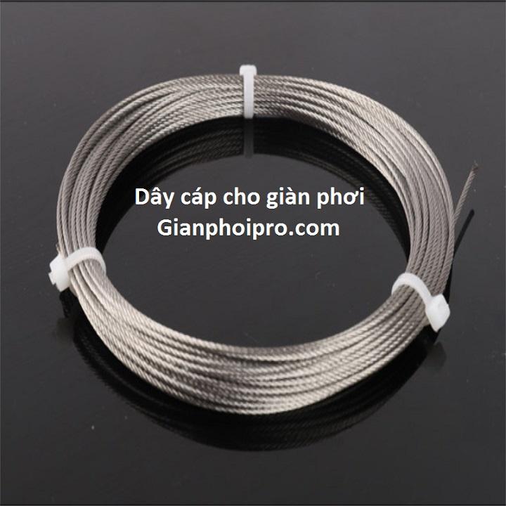 Cuộn cáp inox 304 cho dàn phơi thông minh Hòa Phát chống han gỉ, sờn đứt