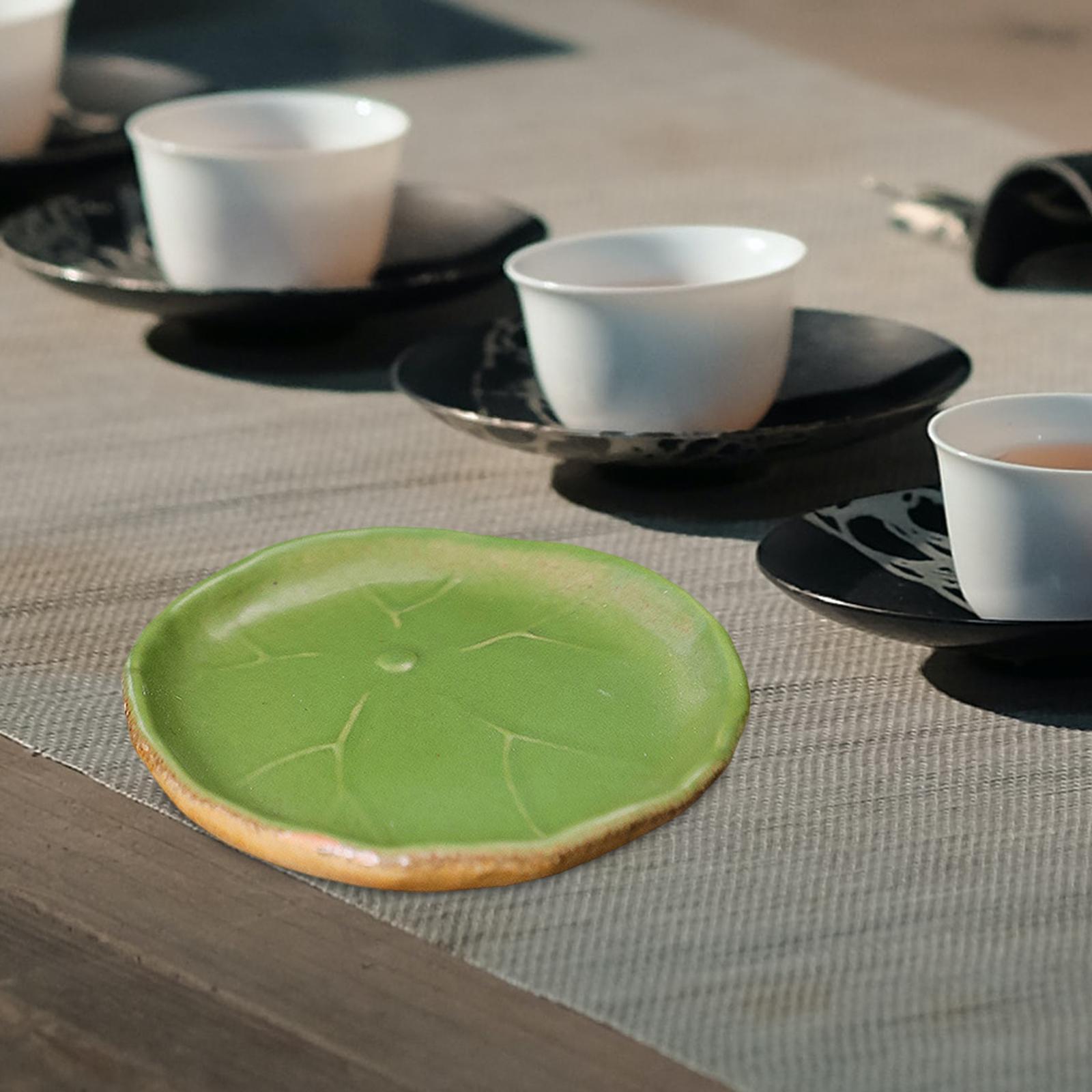 Lotus Leaf Tea Pet Ornament Tray for Chinese Tea Decoration Garden Bookshelf