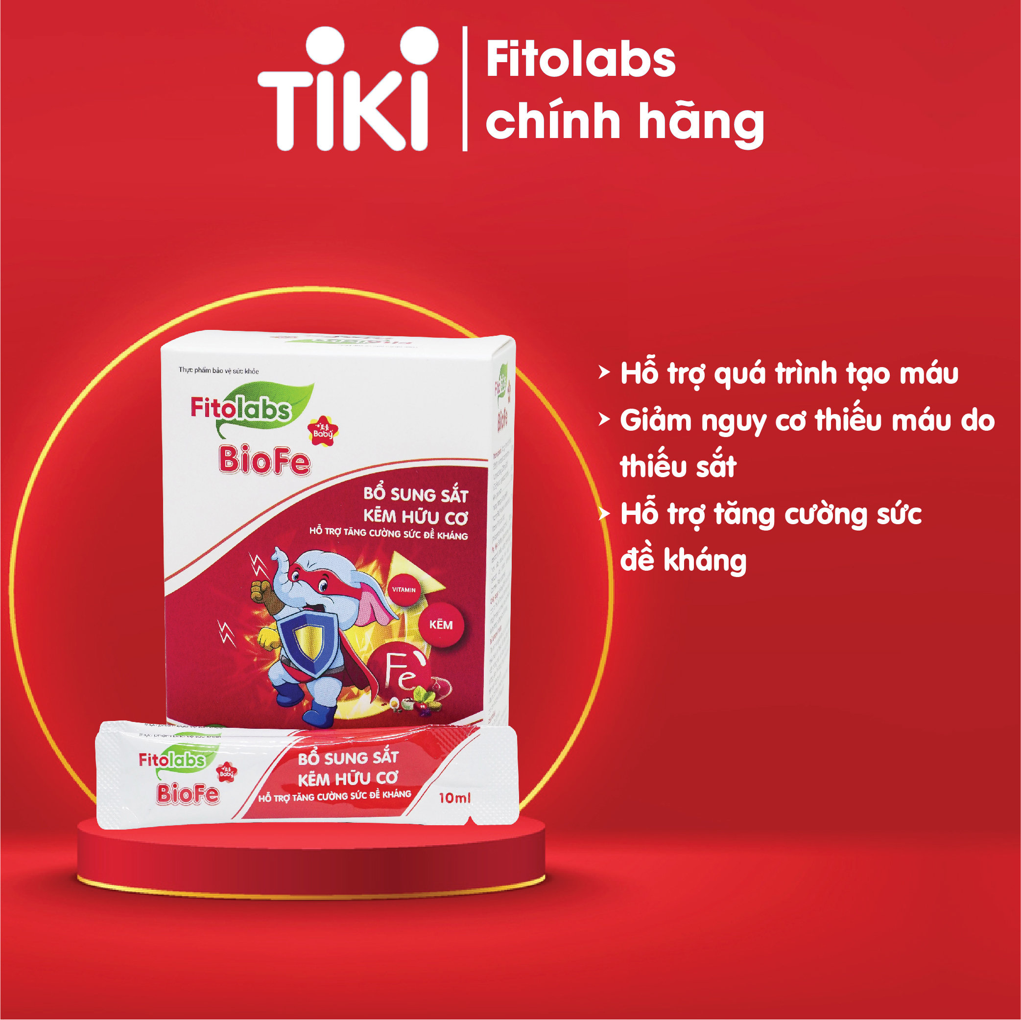 Fitolabs BioFe bổ sung vi chất Sắt, Kẽm, Vitamin B6-B9 hỗ trợ quá trình tạo máu, tăng cường sức đề kháng