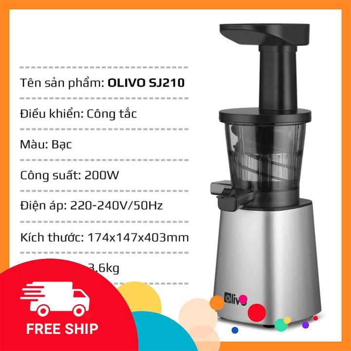 Máy Ép Hoa Quả Olivo SJ 210 - Ép Chậm Kiệt Bã 97%, Bảo Hành 24 Tháng, 1 Đổi 1 Trong 10 Ngày-Hàng chính hãng