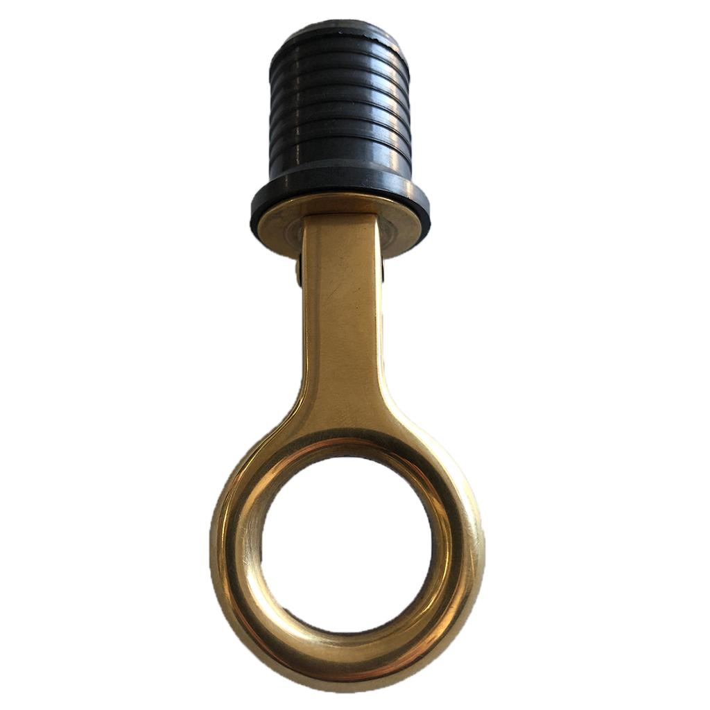 2x Brass Plated Snap Handle for Boats with Drain Screw 1 "25mm