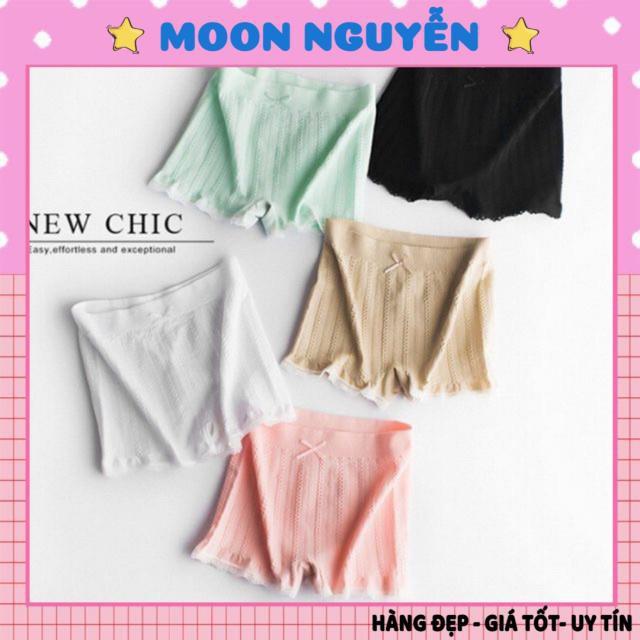 Quần đùi mặc váy co giãn 4 chiều viền ren_ Túi zip cực xịn