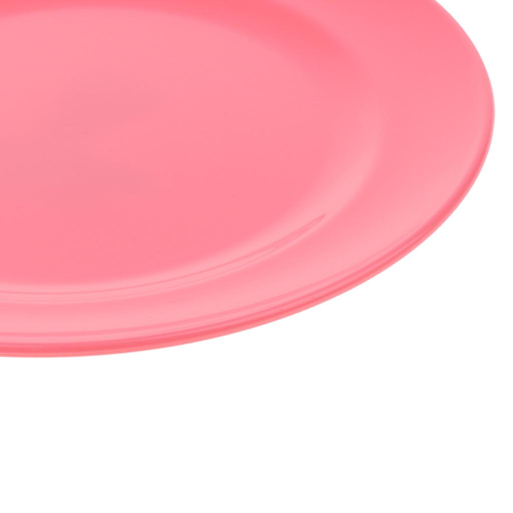 2pcs Plates Set Food Container Dishes Camping Outdoor Storage Bowl Pink