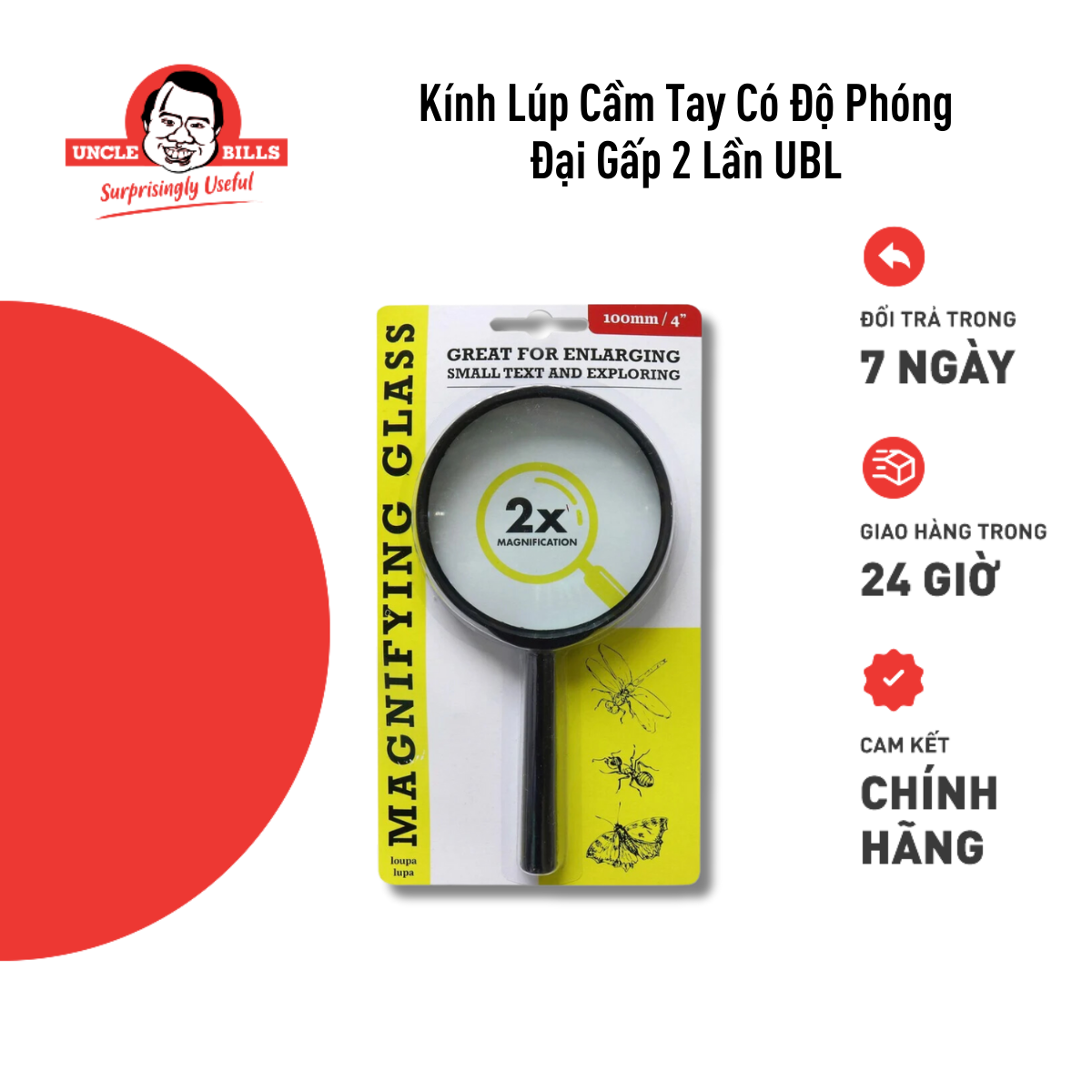 Kính Lúp Cầm Tay 10Cm Uncle Bills Sg0016