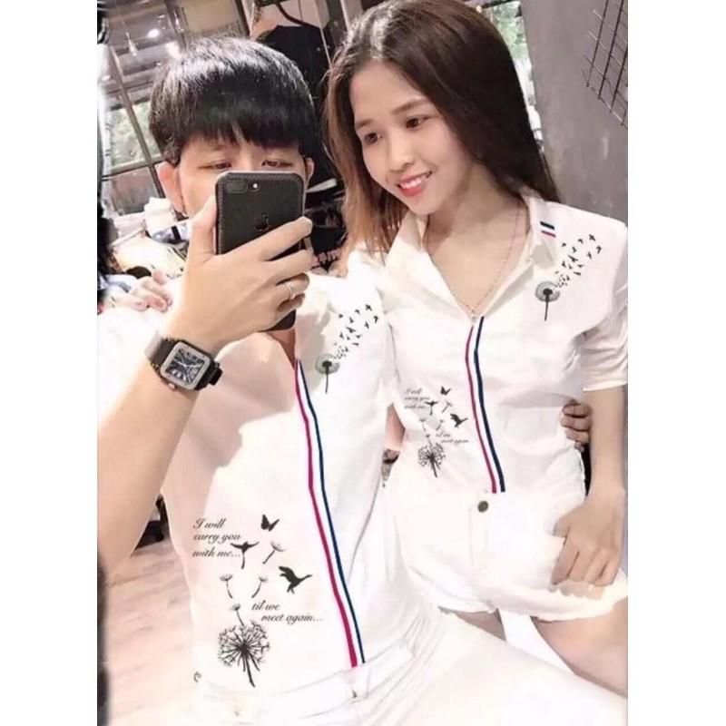 Áo Sơ mi Nam Nữ in thêu họa tiết cao cấp