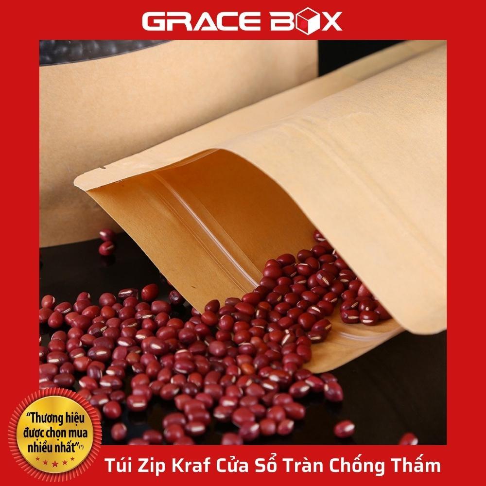 Túi Zip Kraft Thực Phẩm Cửa Sổ Tràn Lề Chống Thấm