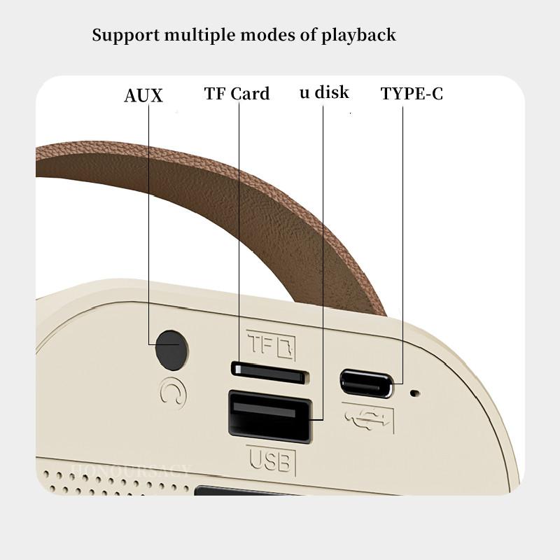 Loa Bluetooth Karaoke Ngoài Trời Mini Di Động Có Thẻ Micro Không Dây Loa Siêu Trầm Âm Lượng Cao Caixa De Som Quà Tặng Trẻ Em Màu sắc: 2 Micrô