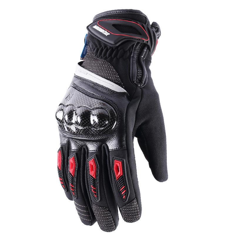 Đảm bảo chất lượng Masontex mùa thu và mùa đông găng tay xe máy chống thấm nước ấm full ngón đua vỏ cứng màn hình cảm ứng ngoài trời đi găng tay