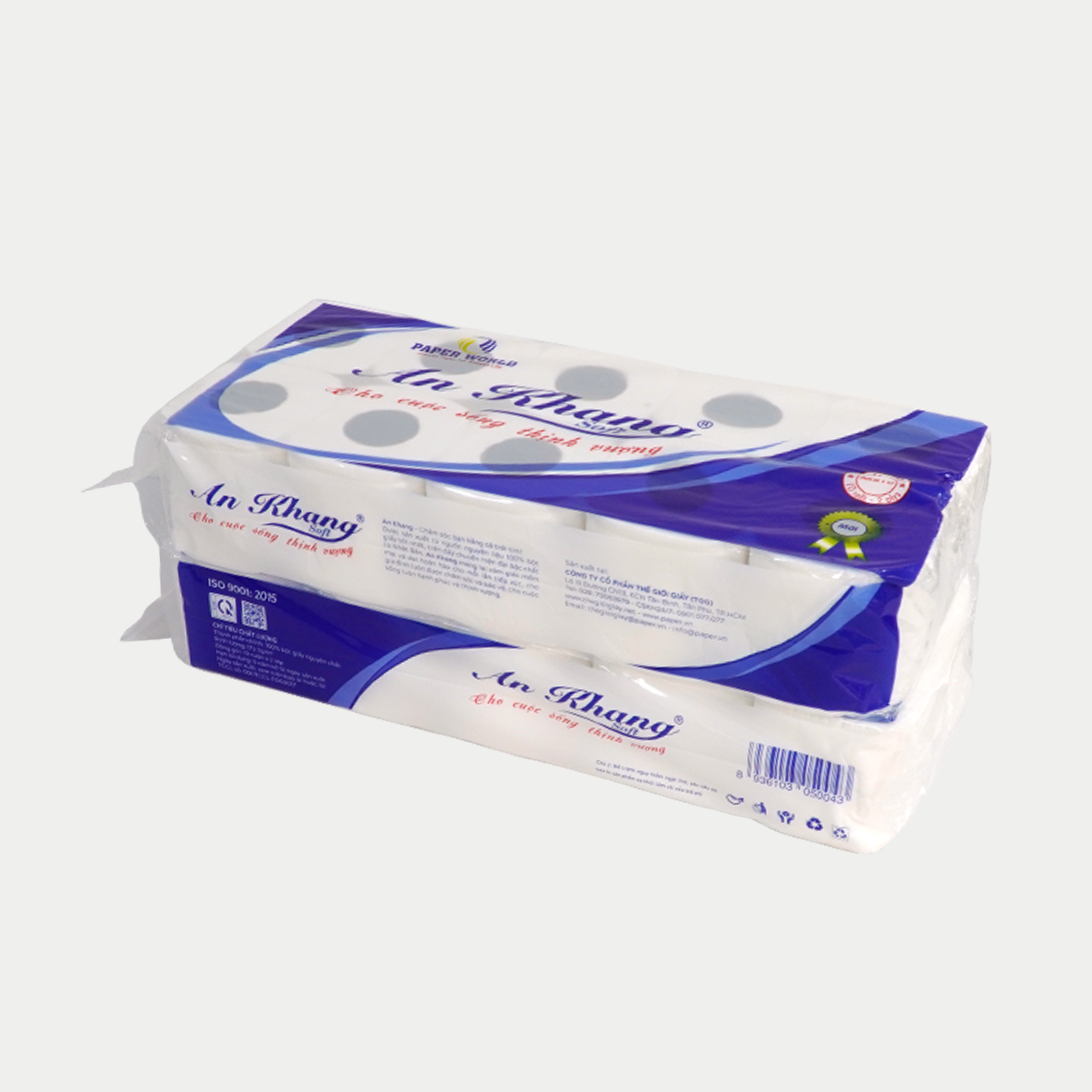 Hai lốc giấy vệ sinh An Khang Soft10 hai lớp - 10 cuộn / lốc