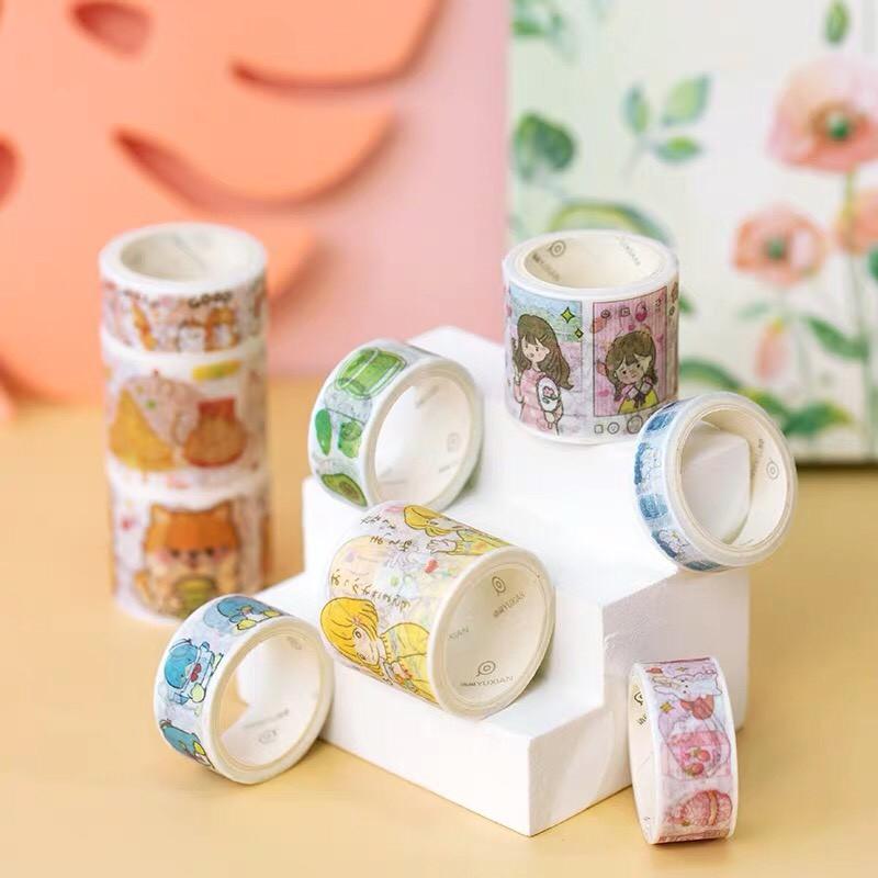 Set Băng Keo Washi Tape Băng Keo Dán Takenote Siêu Đẹp Tách Lẻ 10 Cuộn Hình Dán TIMO WS11TL