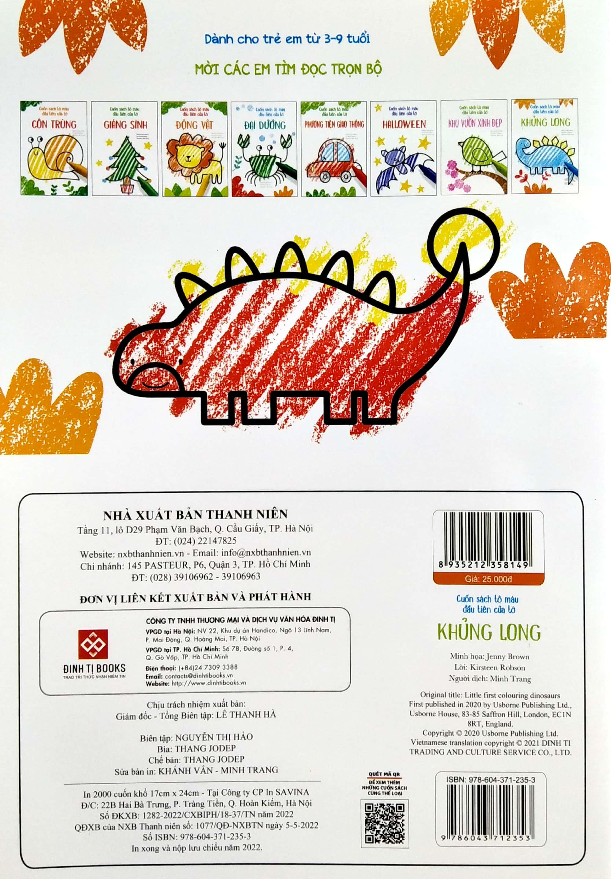 Cuốn Sách Tô Màu Đầu Tiên Của Tớ - Khủng Long