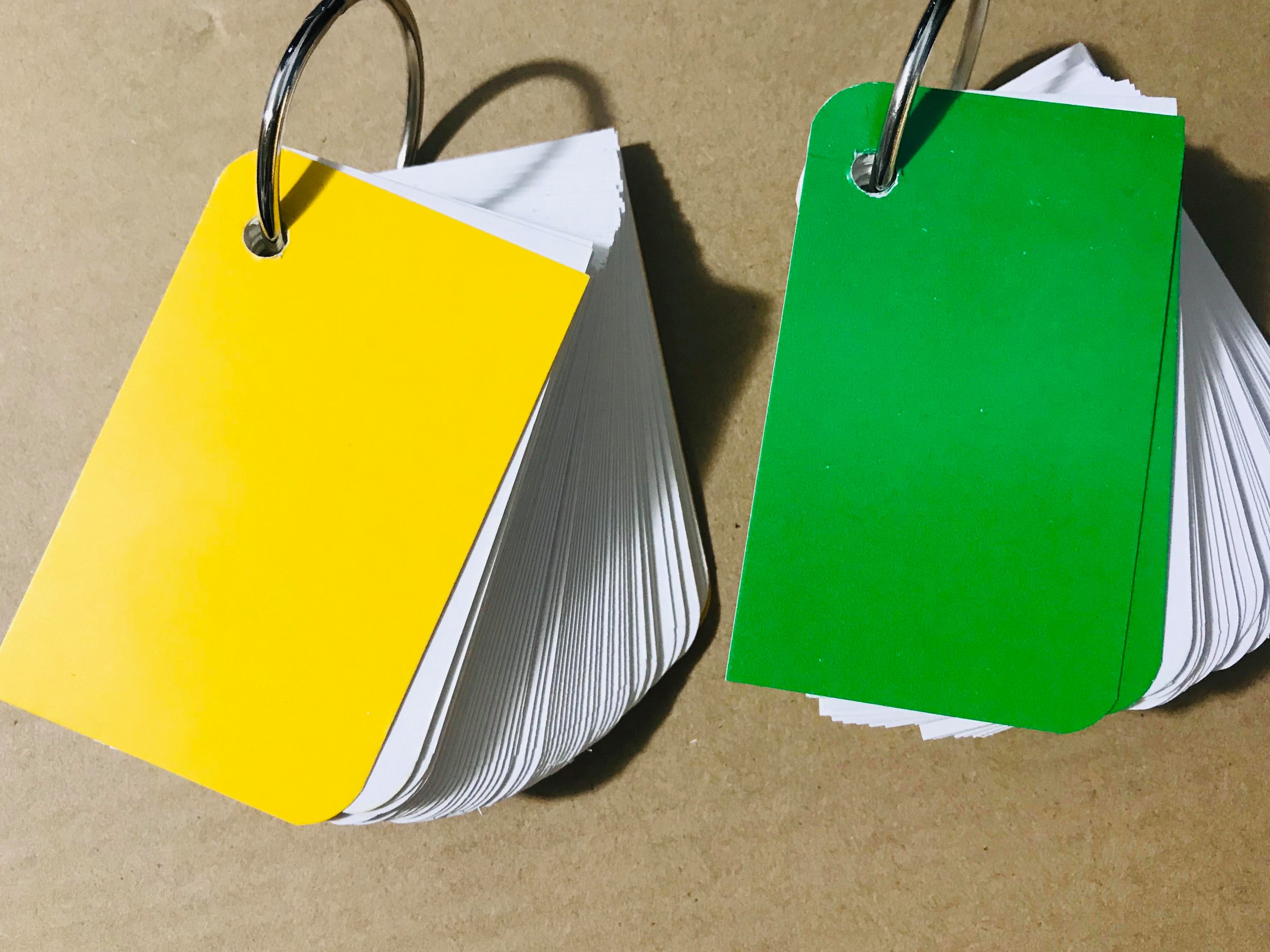 COMBO 2 tập flashcard trắng chiếc lá siêu dễ thương. Flashcard thẻ học từ vựng tiếng anh nhật hàn trung cao cấp | Bộ thẻ học tiếng nước ngoài tặng kèm khoen