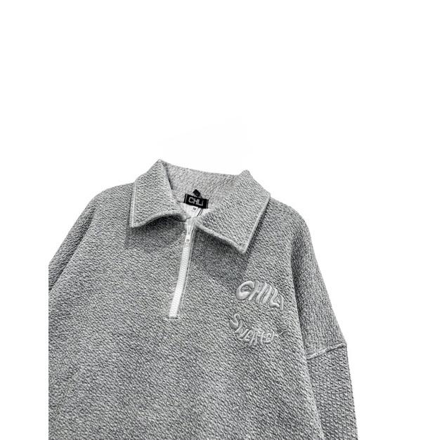 Áo Quarter-zip Sweater Xám