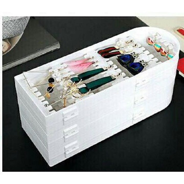 Giá treo bông tai, trang sức, phụ kiện, kiểu dáng xinh xắn, 4 CÁNH thoả sức treo đồ ( Có 3 màu dễ dàng chọn lựa theo sở thích)