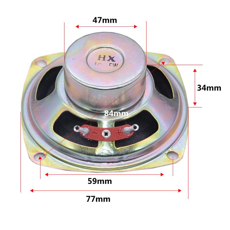 TEGHONG 2PCS 3 inch 77mm Stereo loa đầy đủ 4ohm 5W loa loa loa loa loa di động loa di động loa di động Color: With line