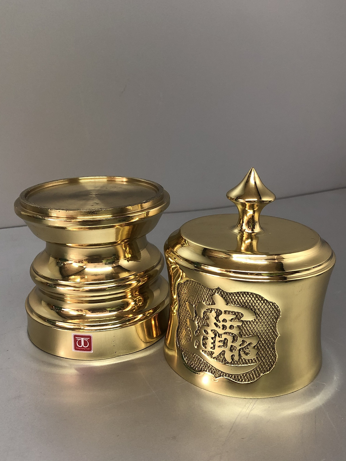Bộ 3 chiếc đài nước thờ bằng đồng nguyên chất
