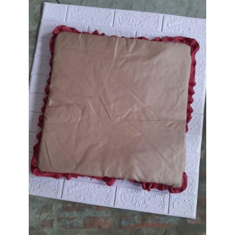 Thảm đệm lót ghế. 1 dài, 2 ngắn. Vải nhung, đệm dày. Hoa hồng to. Dài 165x55cm. Ngắn 55x55cm