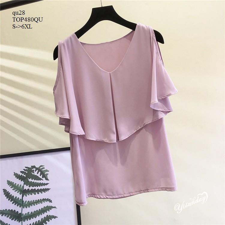 TOP392 ÁO VOAN KIỂU KHOÉT VAI