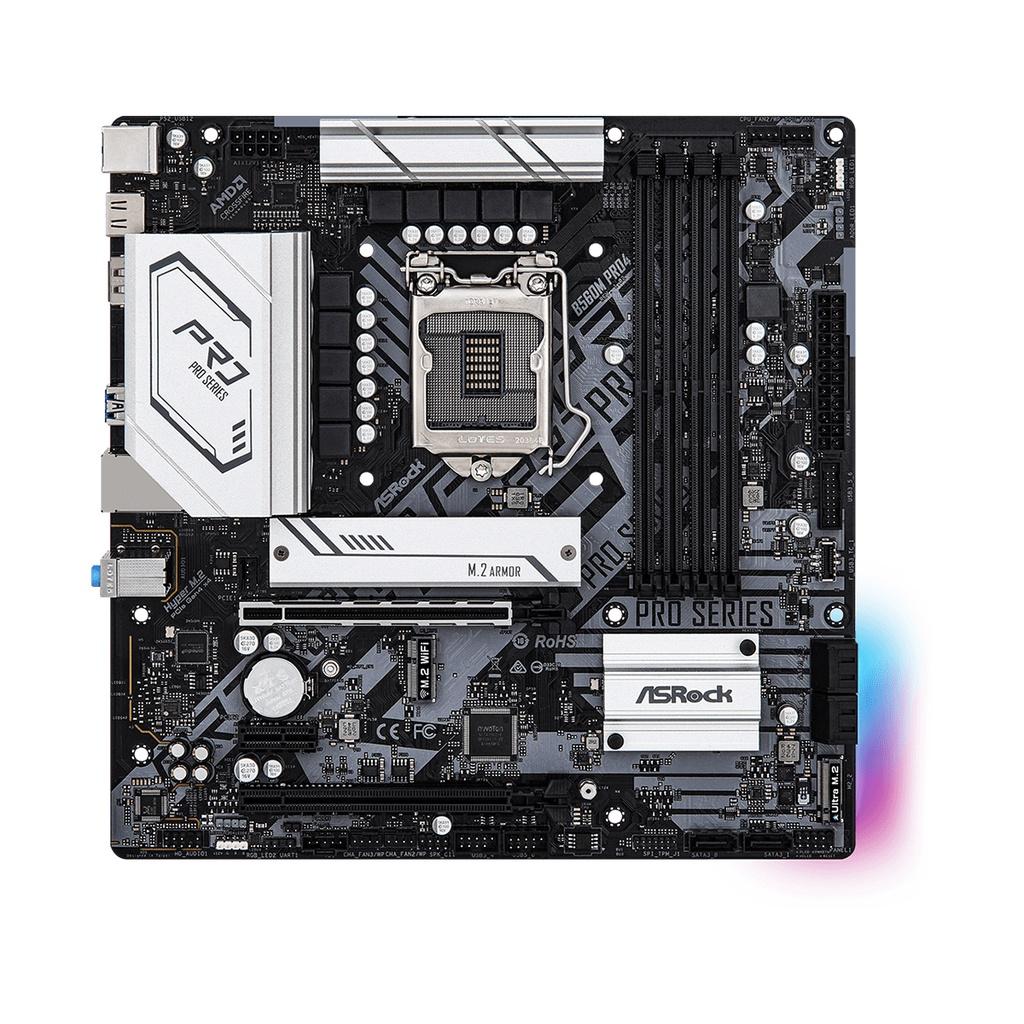 Mainboard ASROCK B560M PRO4 (Intel B560, Socket 1200, m-ATX, 4 khe Ram DDR4) - Hàng chính hãng