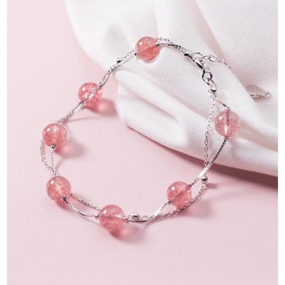 Vòng tay nữ bạc Ý s925 dâu tây 2 lớp S2165 - AROCH Jewelry