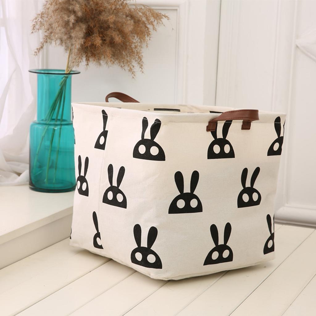 2pcs Waterproof Storage Basket Makeup Storage Box Laundry Hamper-Rabbit