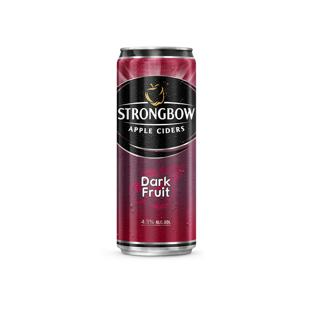 Thùng 24 Lon Cao Strongbow Vị Dark Fruit Dâu đen (330ml / Lon)