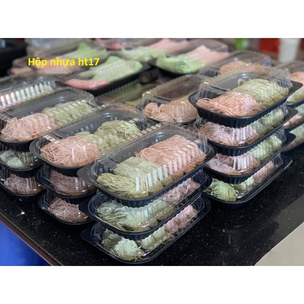 100 Hộp Nhựa Sushi HT17 Dùng 1 Lần Đế Đen