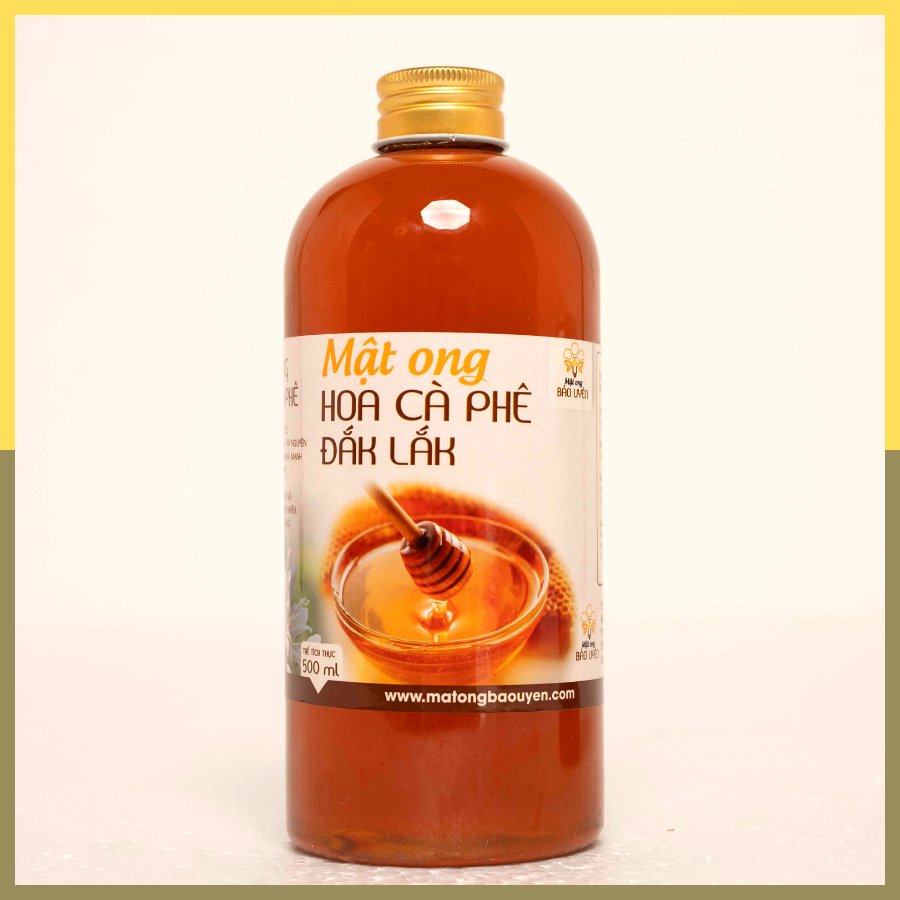 Mật Ong Hoa Cà Phê Nguyên Chất Bảo Uyên Chống Oxy Hóa Tăng Cường Sức Đề Kháng Loại Chai Dung Tích 500ml