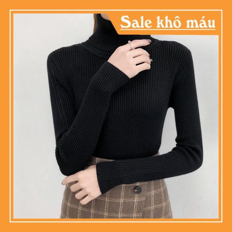 Áo Len Cổ Lọ, Áo Dệt Kim Tay Dài Lông Cừu Hàng Quảng Châu Cao Cấp