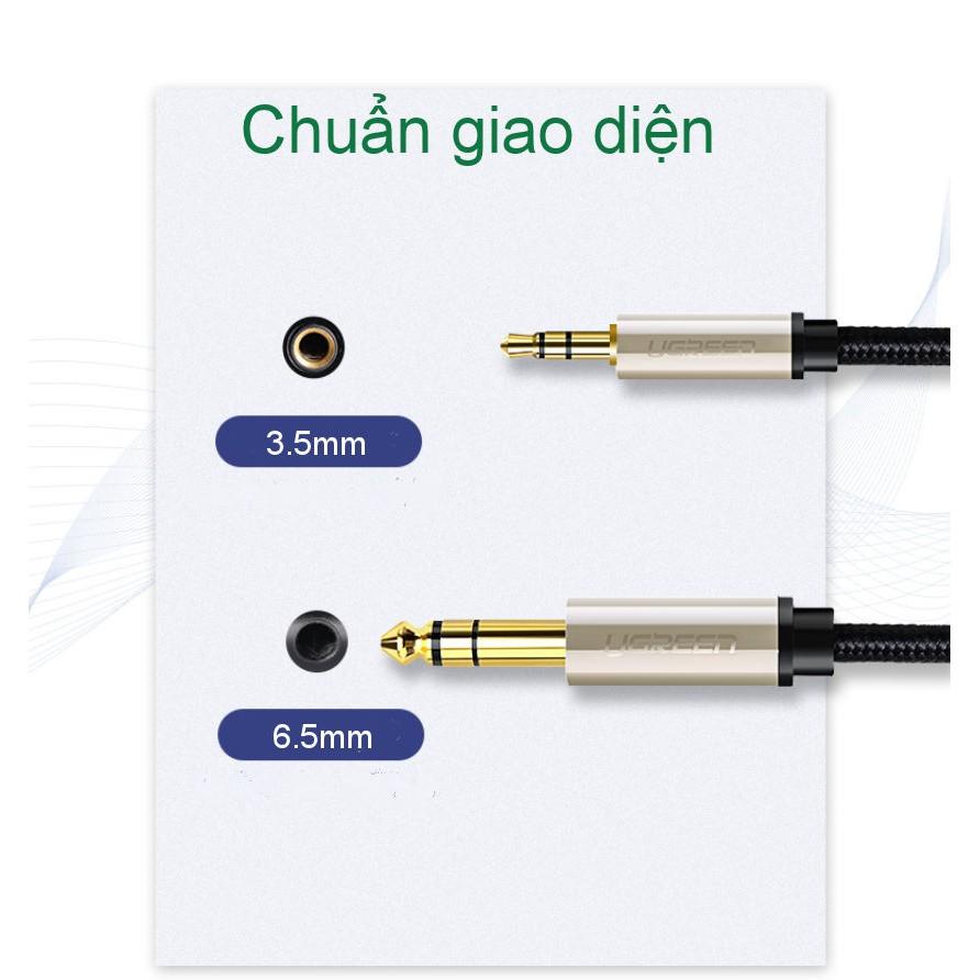 Cáp chuyển đổi âm thanh 3.5mm đầu đực sang 6.5mm đầu đực UGREEN AV127 - Hàng chính hãng