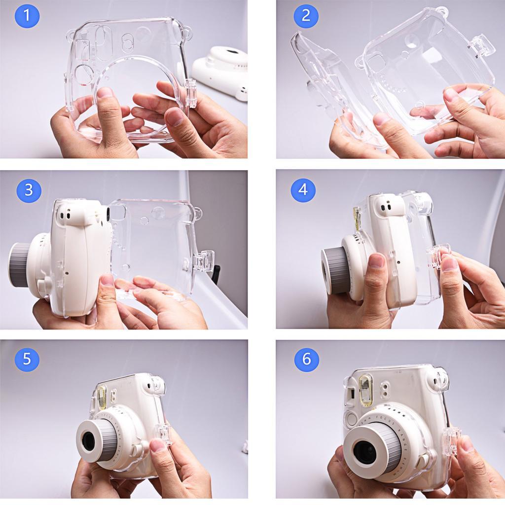 Filter Lens+Clear Case with Neck Shoulder Strap For  Instax Mini 8