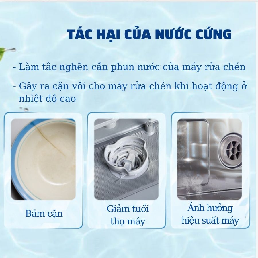 1 túi viên rửa chén Seaways + 1 túi muối 500gr- Dành cho mọi loại máy rửa chén bát