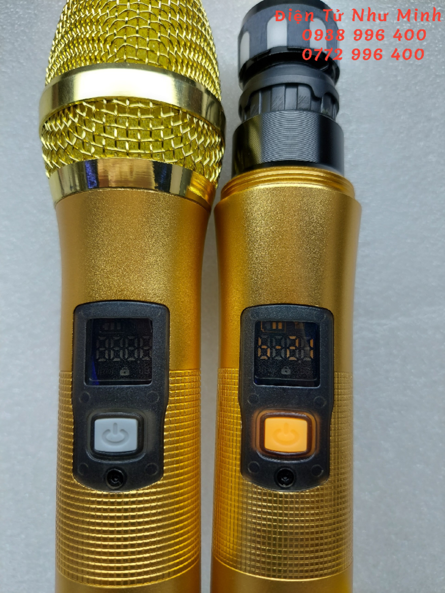 Bộ 2 Mic Loa kéo không dây Cao Cấp Chỉnh Được Tần Số