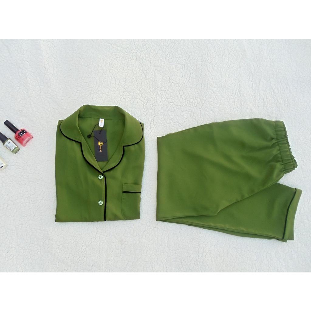 Bộ Pijama Nữ Cộc Tay Quần Dài Lụa Mango Cao Cấp MY'D - A101