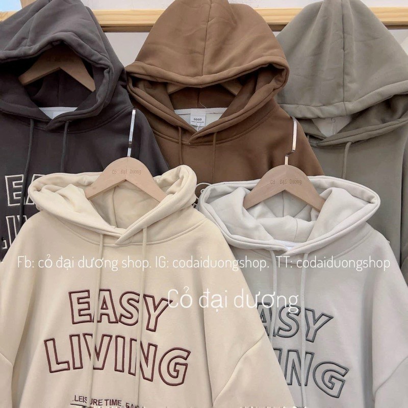 Áo Hoodie EASY LIVING chất nỉ ngoại dày, form rộng ullzang , Áo Hoodie cặp đôi, Hoodie Hàn Quốc, Áo Khoác Hoodie & Sweater Nam Nữ Họa Tiết Chữ EASY LIVING Chất Nỉ Ngoại 2 lớp Form Cực Thoải Mái