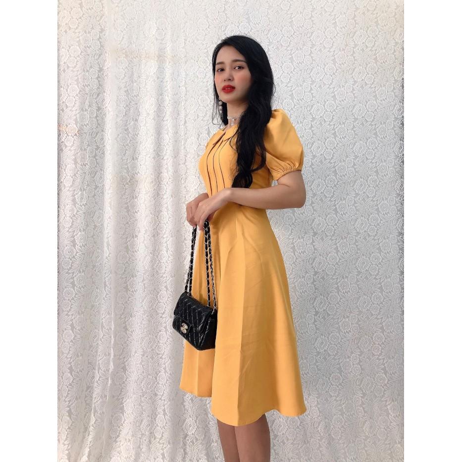Đầm xòe dự tiệc cổ sen