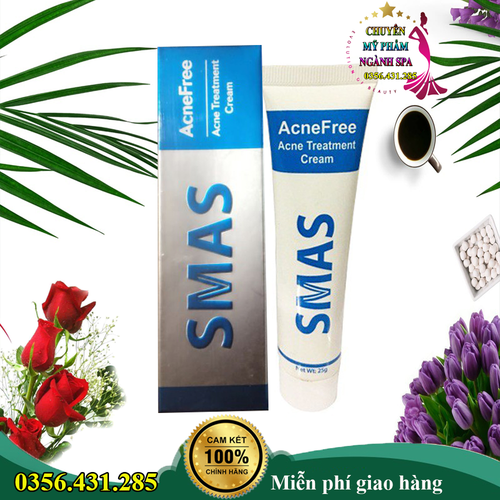 Kem Ngừa Mụn Smas AcneFree Acne Treatment Cream 25g -Smas skincare for prevent acne mẫu mới