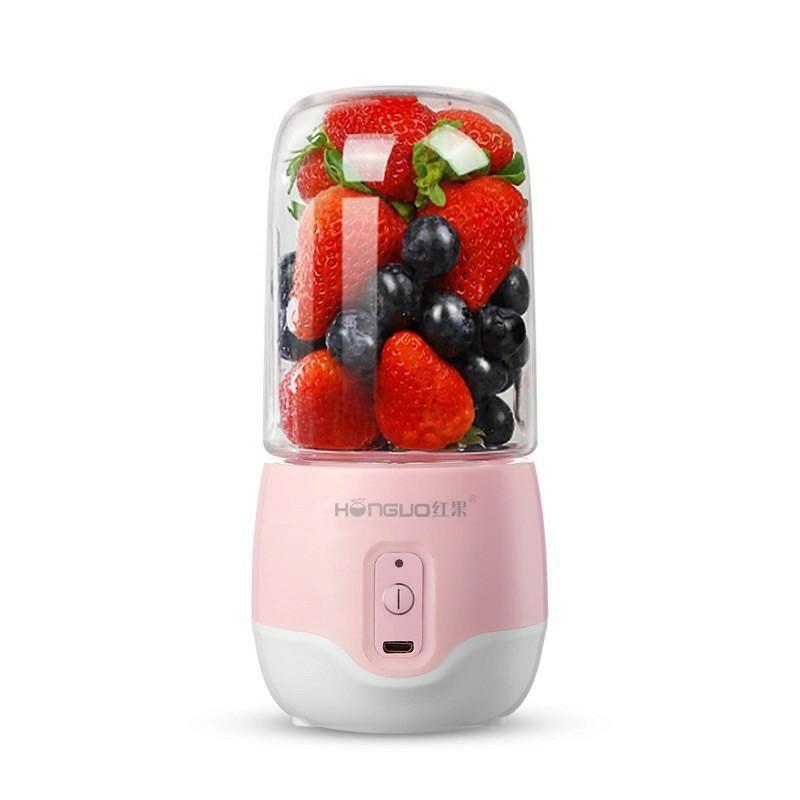Máy xay sinh tố cầm tay mini sạc pin 300ml Honguo, máy xay bỏ túi mang đi làm đi du lịch cực tiện lợi