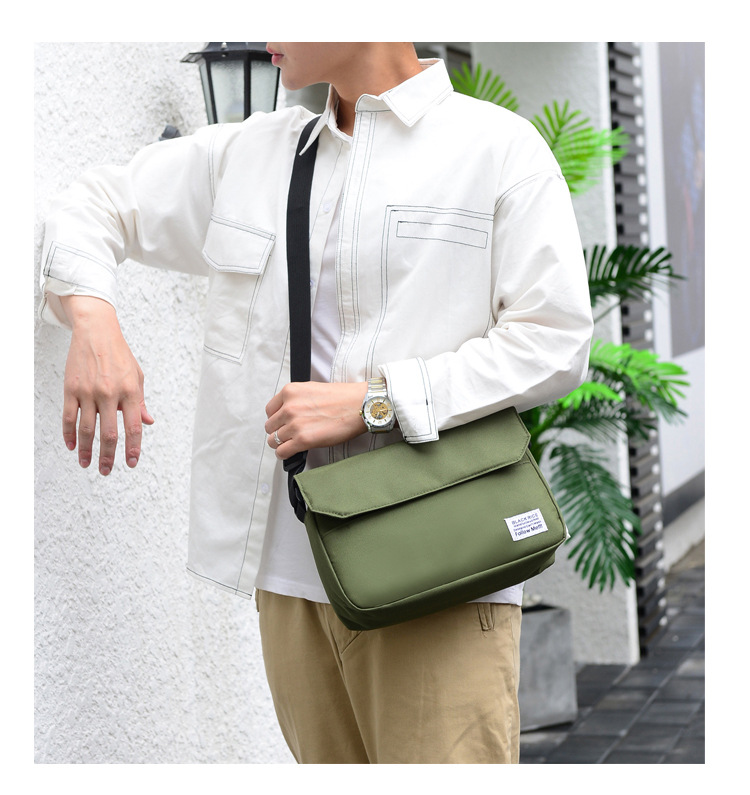 Hình ảnh Túi Đeo Chéo Vải Canvas Bền Bỉ Phong Cách Thời Trang Unisex Nam Nữ Hàn  BL002