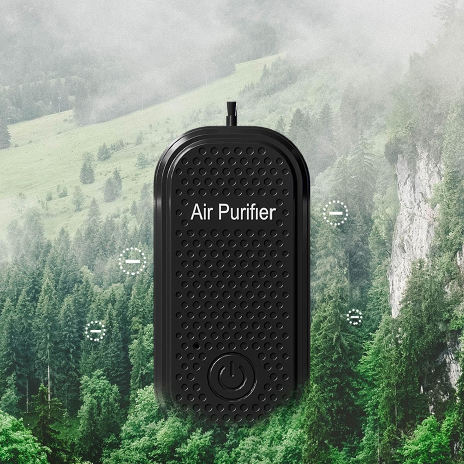 Portable Necklace Air Purifier USB Smoke Rechargable Dust Anion Pollen