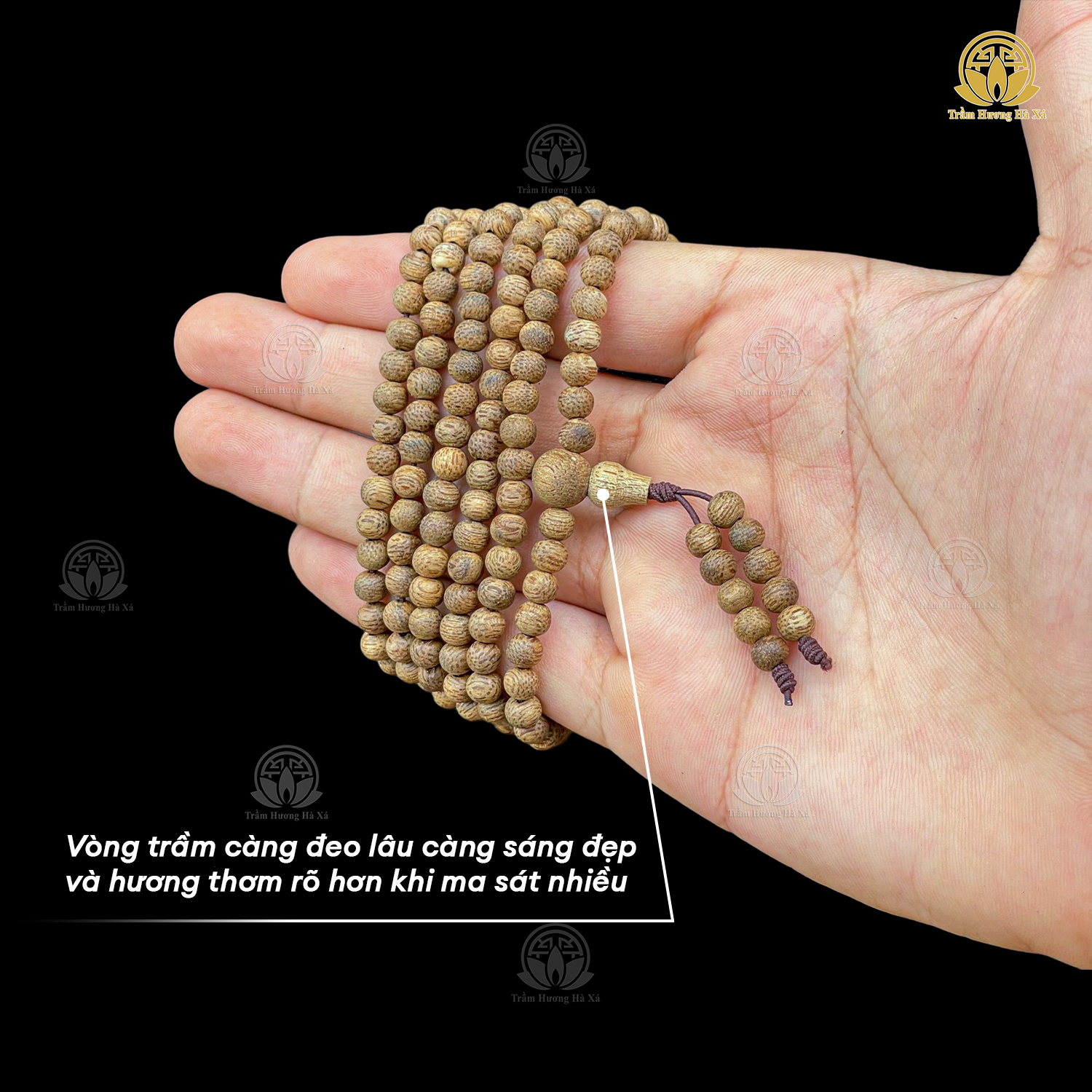 Chuỗi tràng 216 hạt trầm hương tốc kiến cao cấp size 4li đeo tay nam nữ nhiều ý nghĩa phong thủy TRẦM HƯƠNG HÀ XÁ