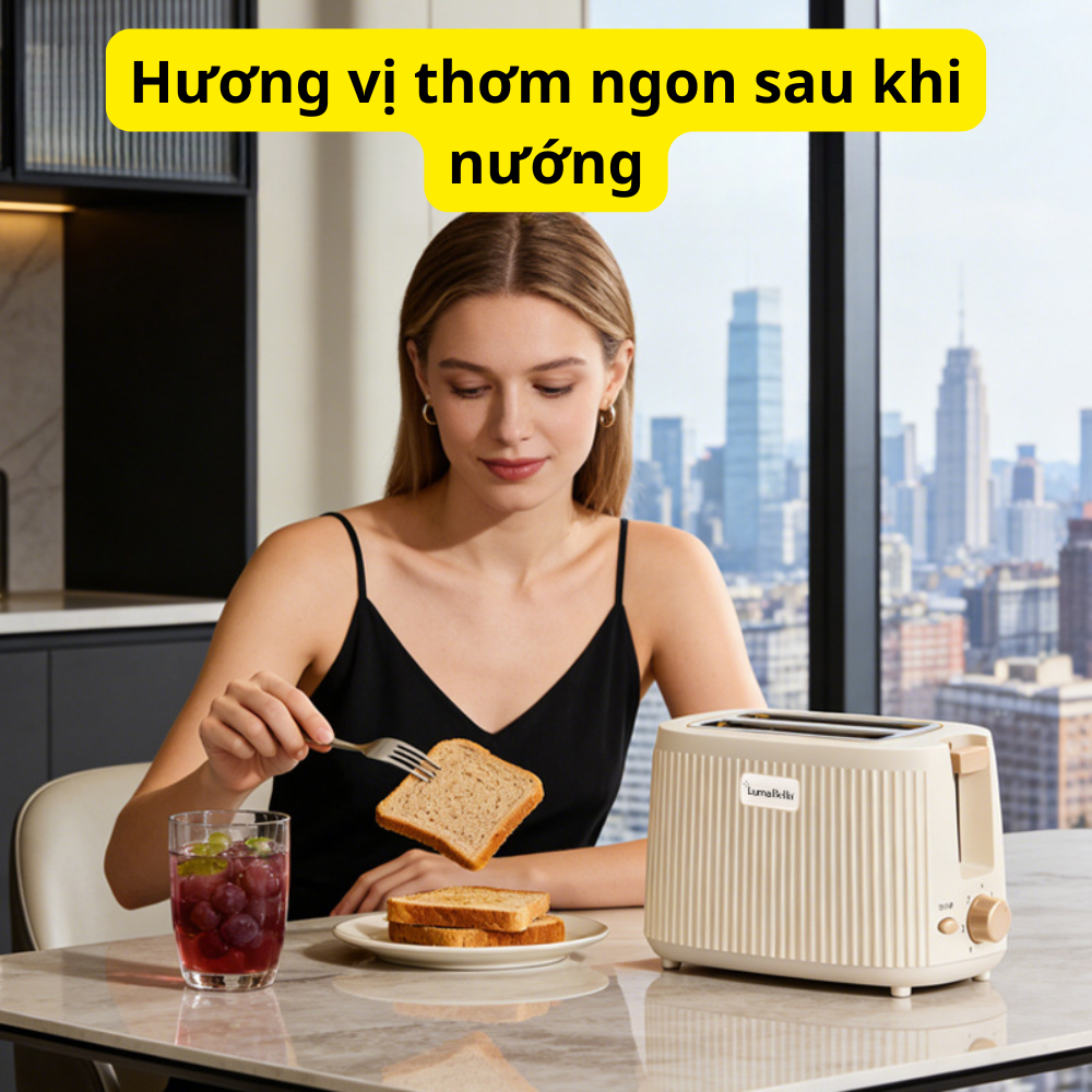 Máy nướng bánh mì tự nảy bánh công suất cao 750W Lumabella LB-58068, nướng bánh sandwich ăn sáng tiện dụng - DELIYA HÀNG CHÍNH HÃNG