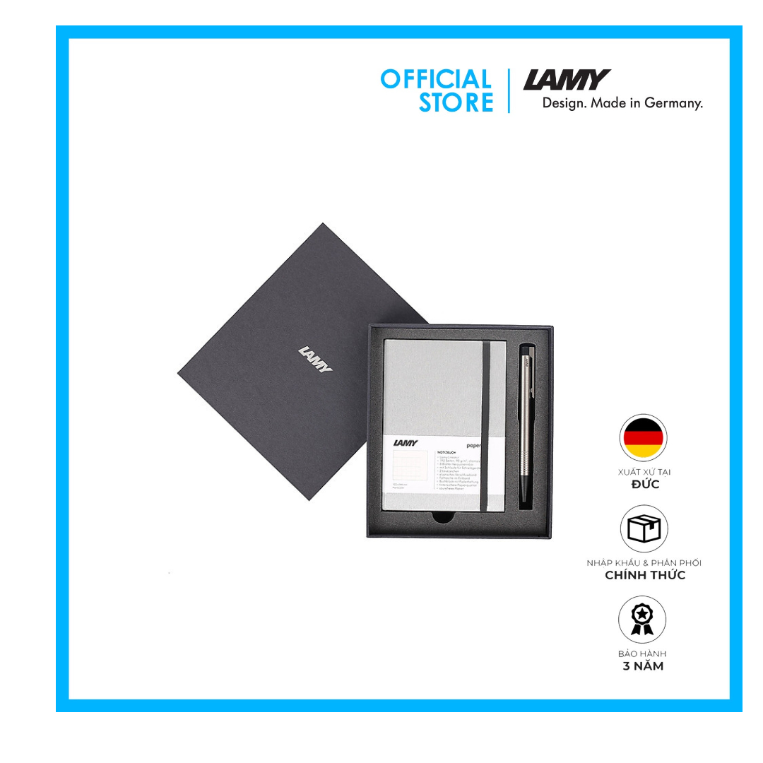 Gift Set Lamy Notebook A6 Softcover Grey + Lamy Logo Steel - GSA6-Lo004